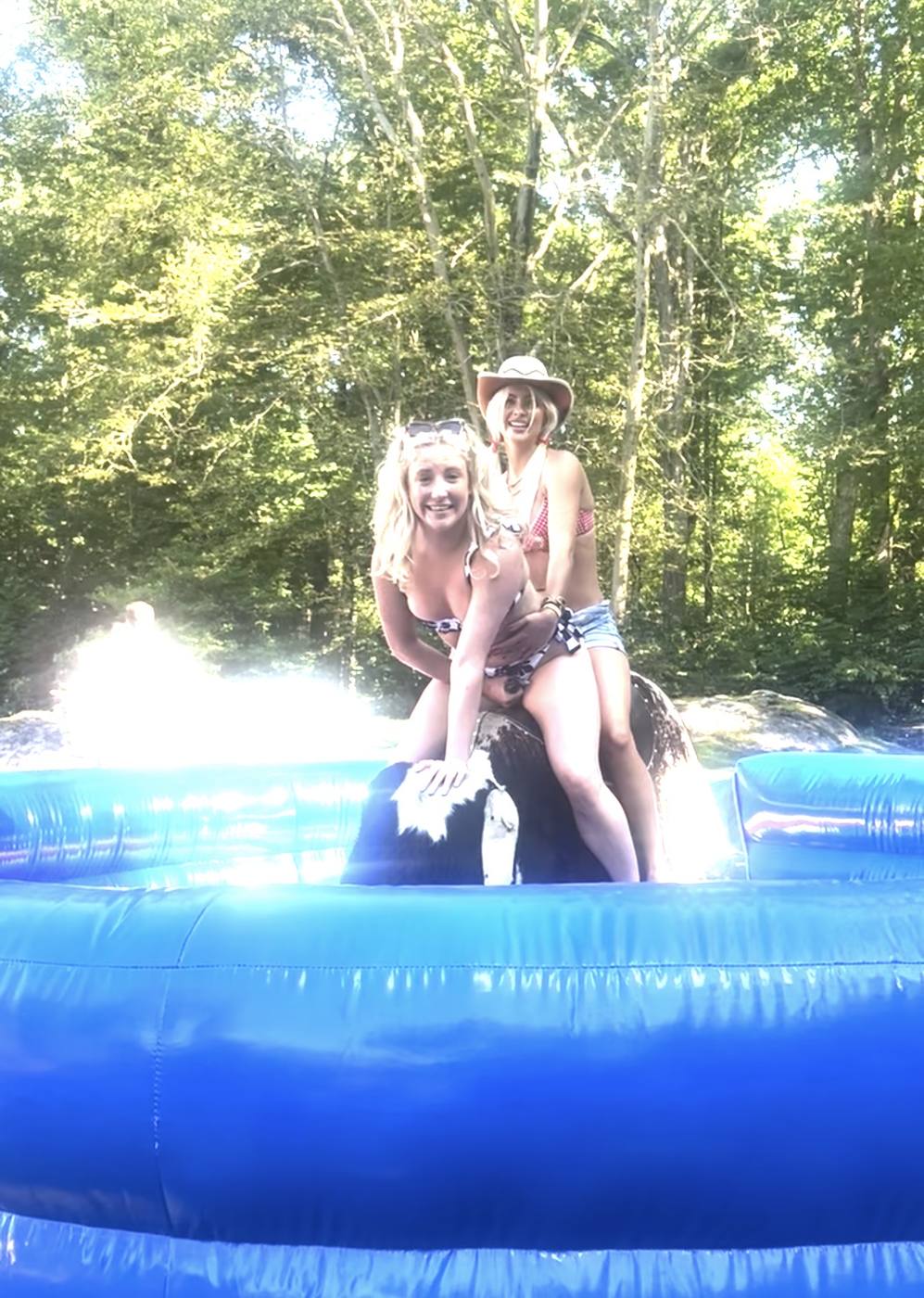 Guests on mechanical bull