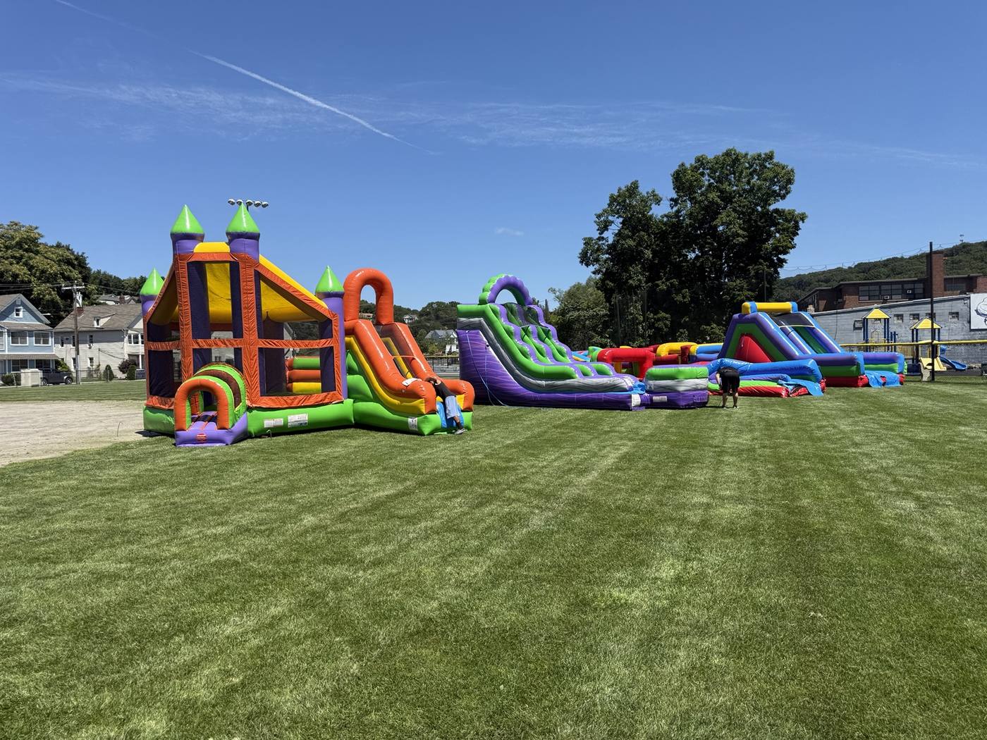 Inflatable attraction lineup