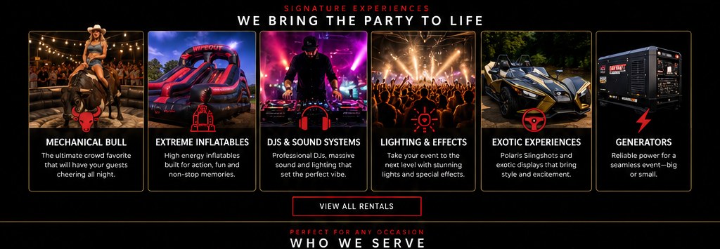 Party rental experiences
